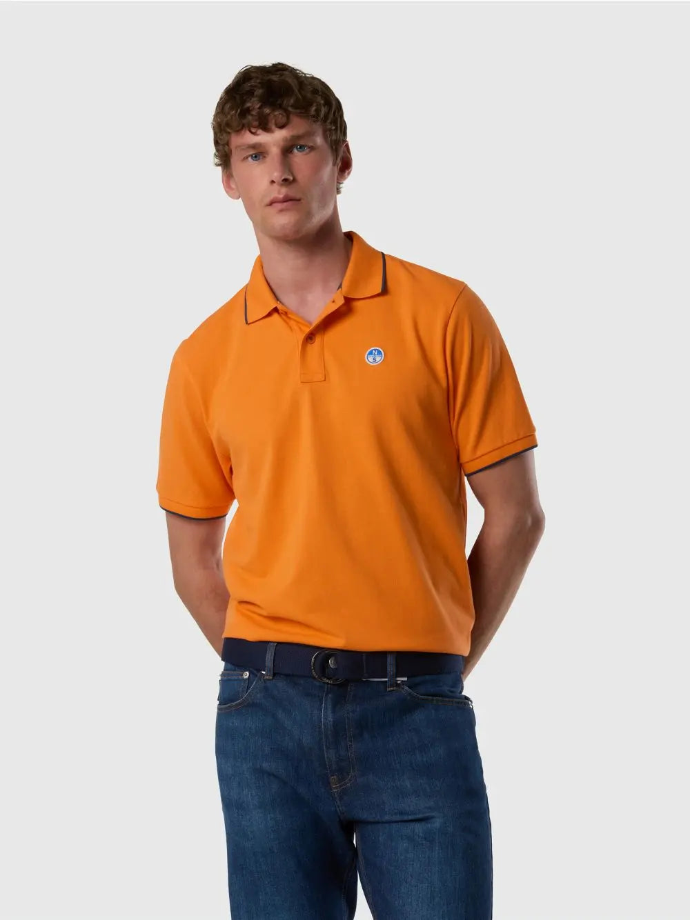 Polo North Sails con bordi a contrasto Uomo - Arancione
