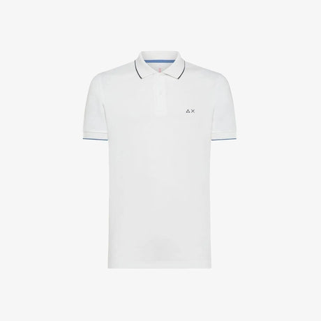 Polo Sun 68 Uomo Small Stripes On Collar Bianco Sun 68  Angolo dello Sport