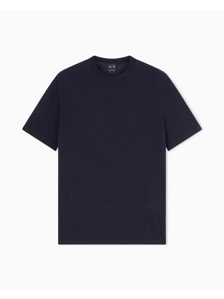 Pullover Armani Top Tricot Lavorazione a Coste in Cotone Uomo - Navy