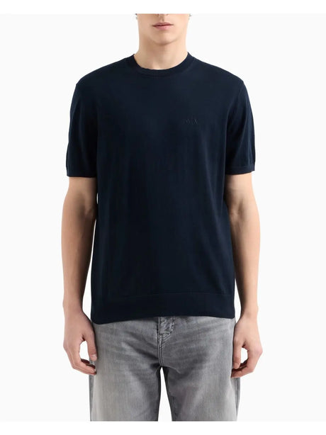 Pullover Armani in maglia di cotone organico Uomo - Navy