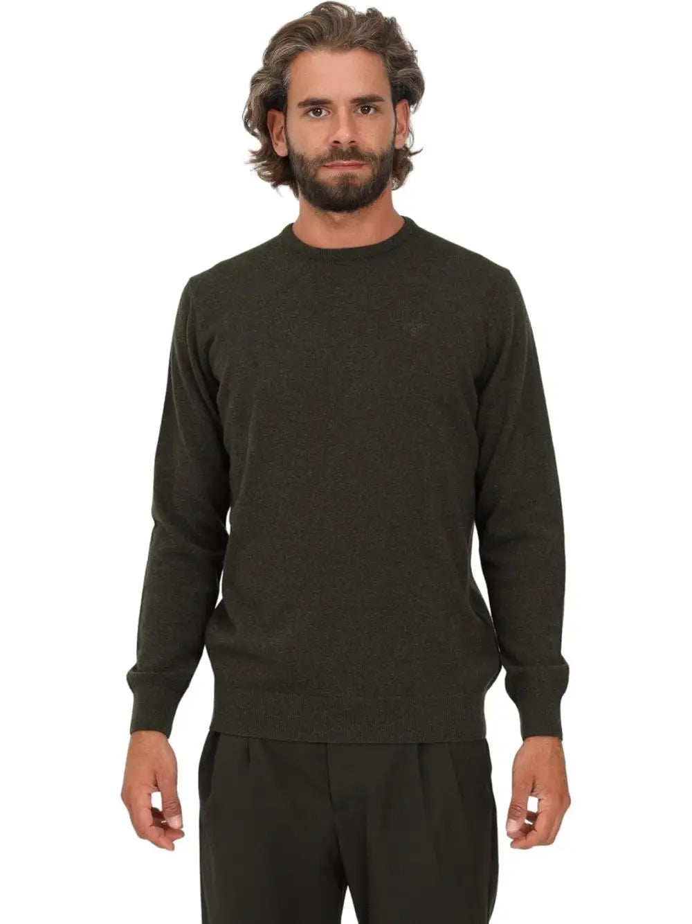 Pullover Barbour essential l/woll Uomo - Verde