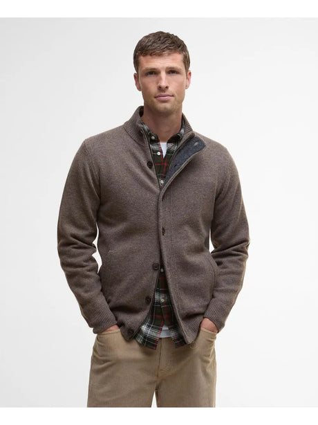 Pullover Barbour essential patch zip Uomo - Avorio
