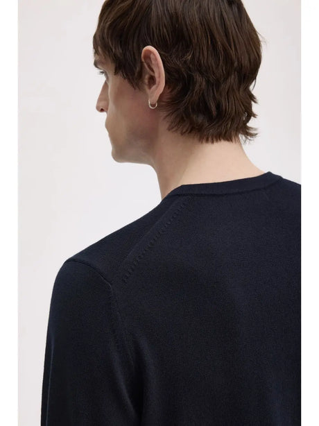 Pullover Fred Perry Classic Crew Neck Uomo - Navy Fred Perry  Angolo dello Sport