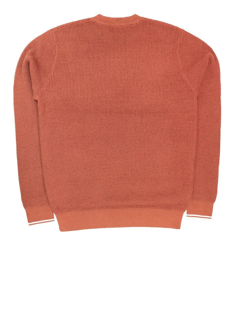 Pullover Fred Perry Uomo Waffle Arancione Fred Perry  Angolo dello Sport
