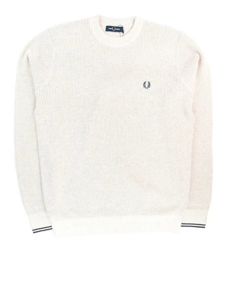 Pullover Fred Perry Uomo Waffle Avorio Fred Perry  Angolo dello Sport