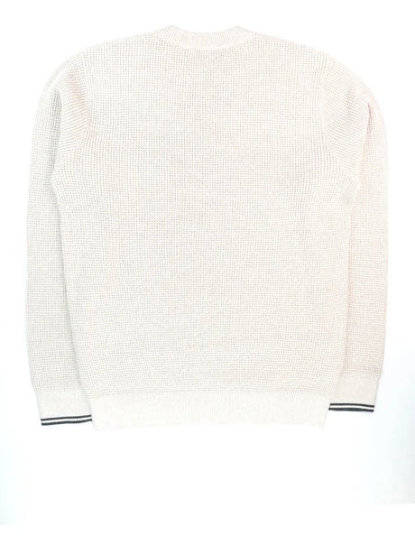 Pullover Fred Perry Uomo Waffle Avorio Fred Perry  Angolo dello Sport