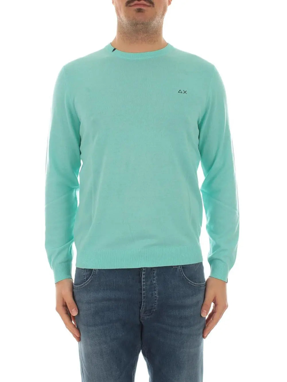 Pullover Sun 68 Uomo Round Neck Solid Turchese Sun 68  Angolo dello Sport