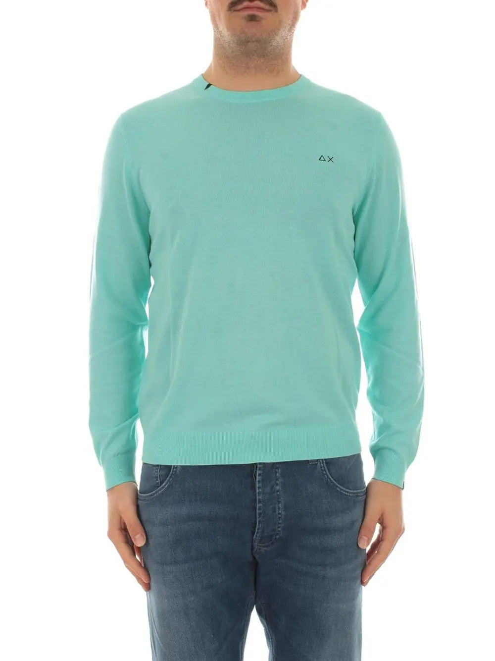 Pullover Sun 68 Uomo Round Neck Solid Turchese Sun 68  Angolo dello Sport