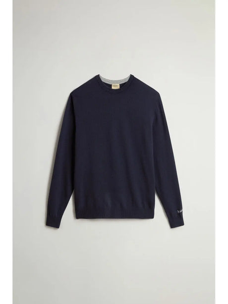 Pullover Woolrich LAMBSWOOL CREWNECK Uomo - Blu