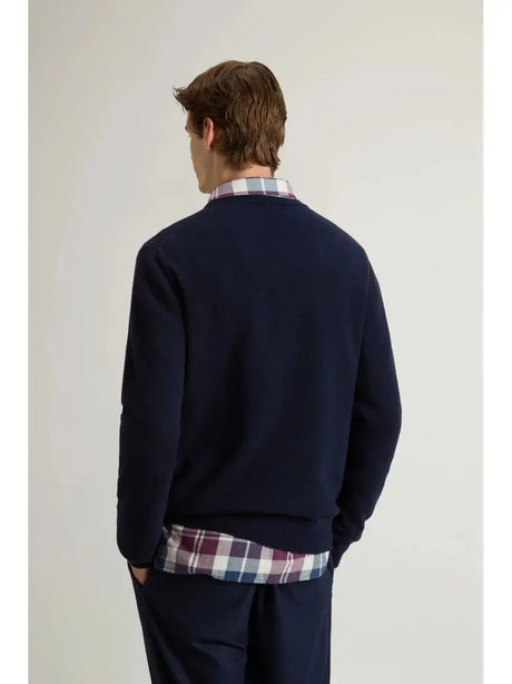 Pullover Woolrich LAMBSWOOL CREWNECK Uomo - Blu