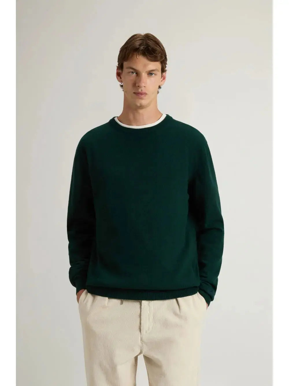 Pullover Woolrich LAMBSWOOL CREWNECK Uomo - Verde