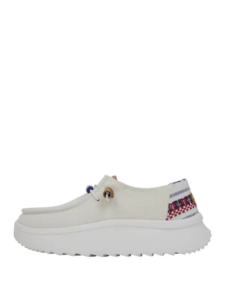Scarpe In Tela Heydude Donna Wendy Peak Baja Stripe Bianco Hey Dude  Angolo dello Sport