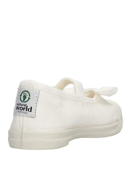 Scarpe In Tela Natural World Bambina Salon Lazo Tintado Bianco Natural World  Angolo dello Sport