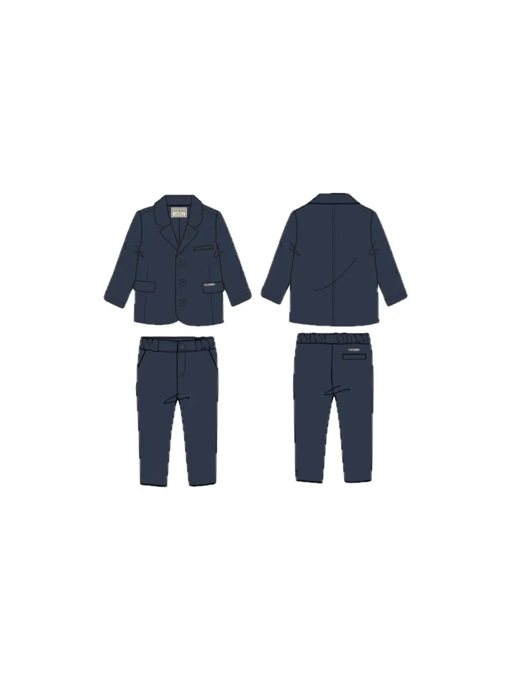 Set Guess blazer e pantaloni in misto viscosa Bambino - Blu