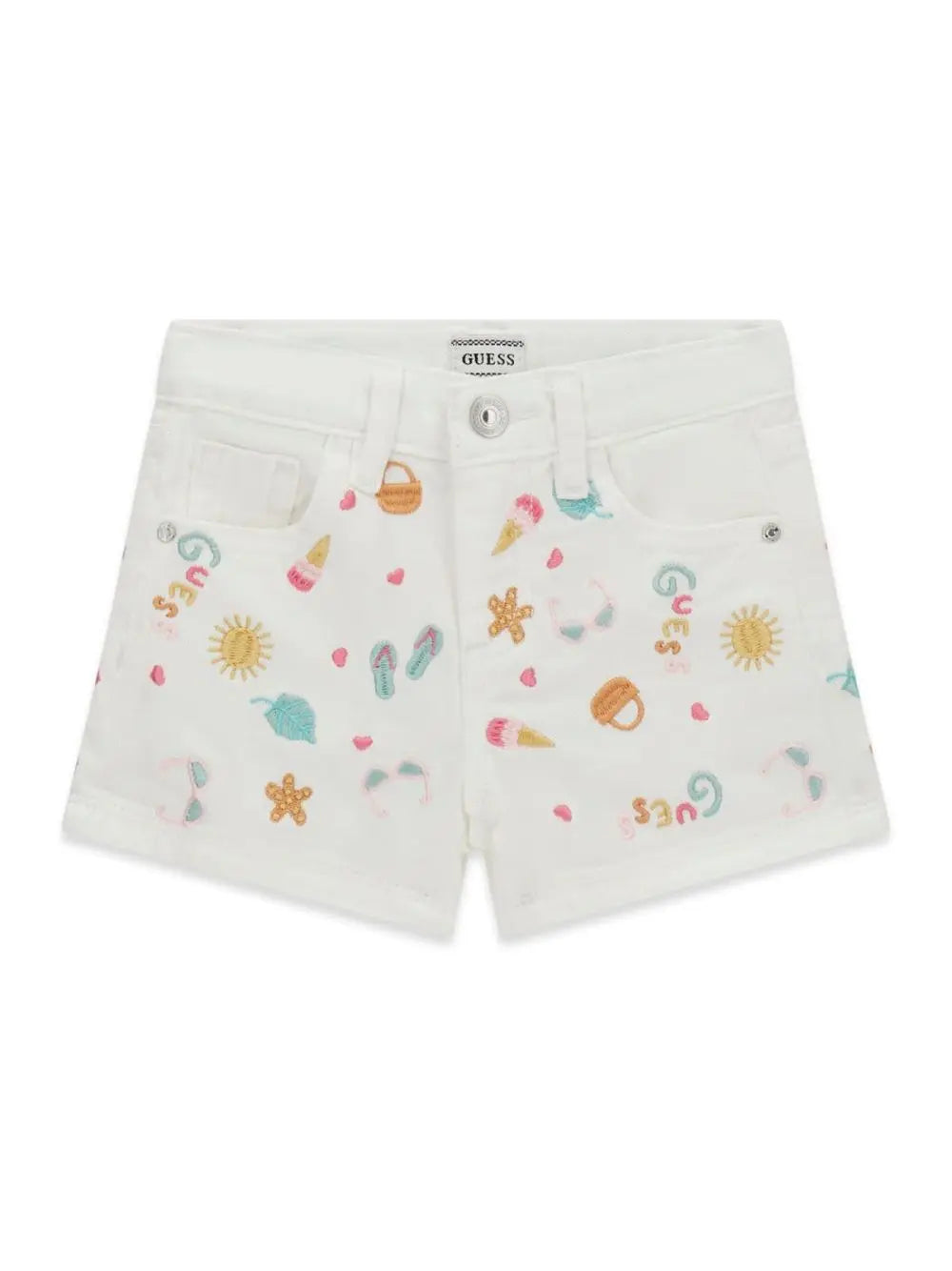 Shorts Guess ricamati Bambina - Bianco