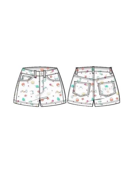 Shorts Guess ricamati Bambina - Bianco