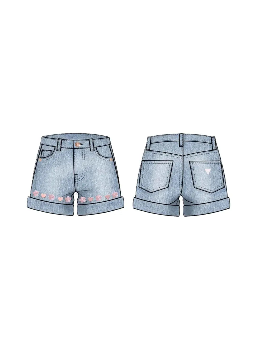 Shorts Guess ricamati Bambina - Denim