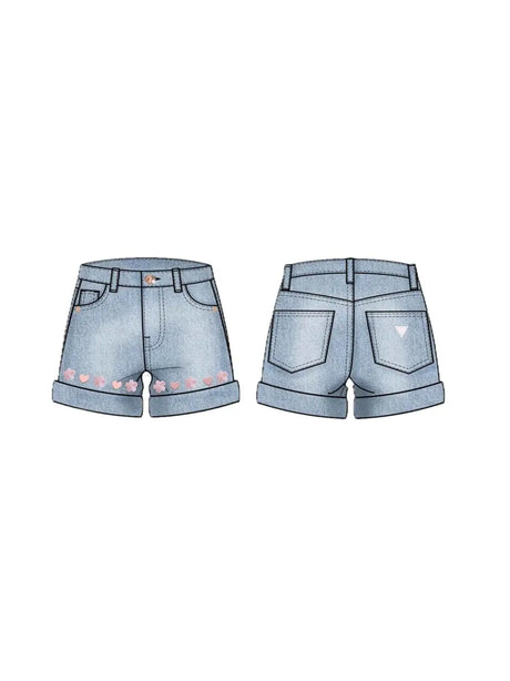 Shorts Guess ricamati Bambina - Denim