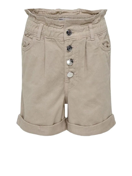 Shorts Only Bambina Cuba Paperbag Beige Only  Angolo dello Sport
