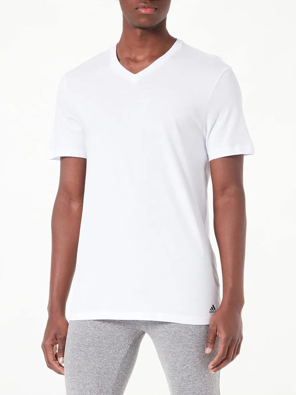 T-Shirt Adidas Uomo Acrc - 3pk V Neck T-Shirt Bianco Adidas  Angolo dello Sport