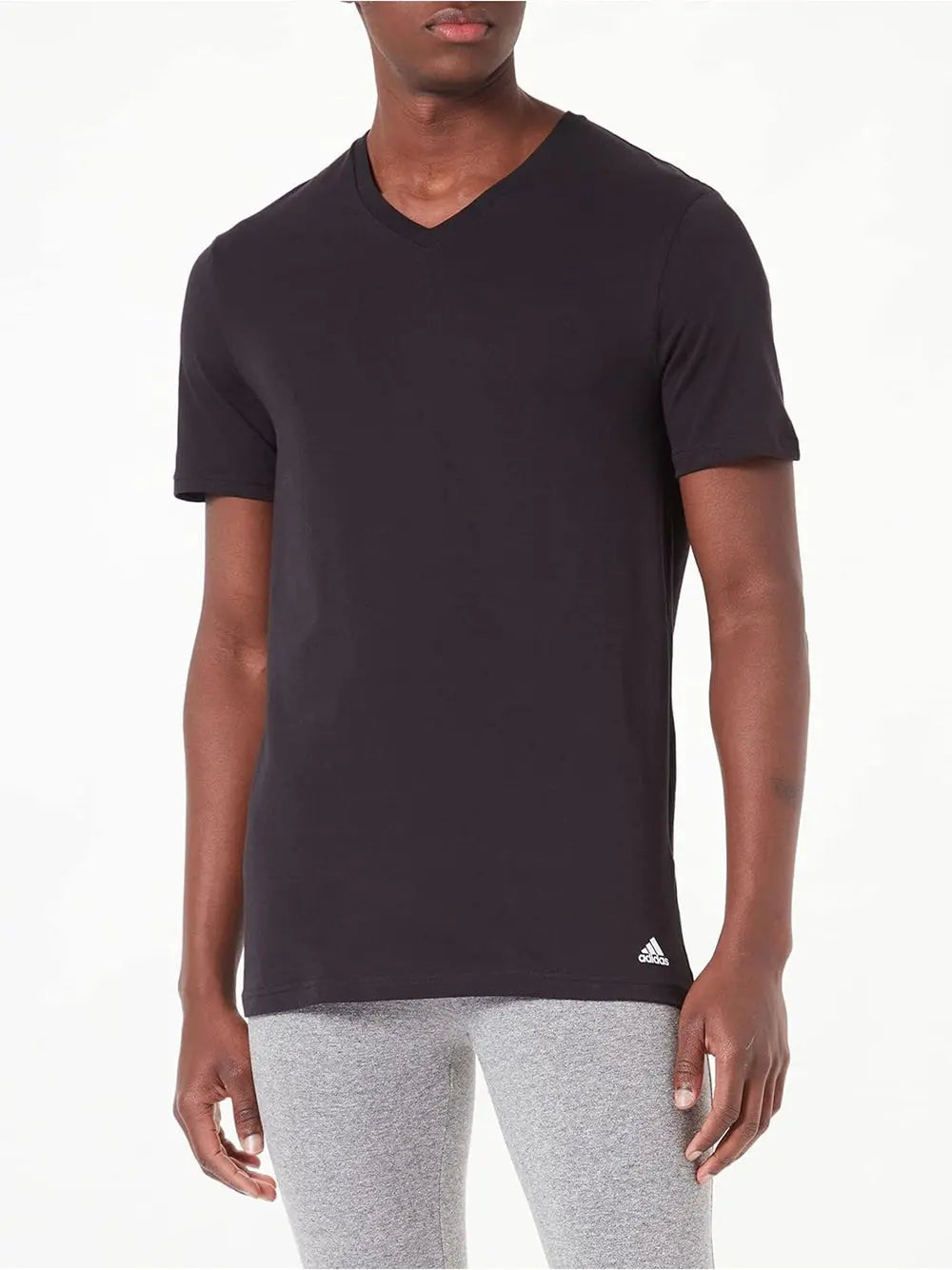 T-Shirt Adidas Uomo Acrc - 3pk V Neck T-Shirt Nero Adidas  Angolo dello Sport