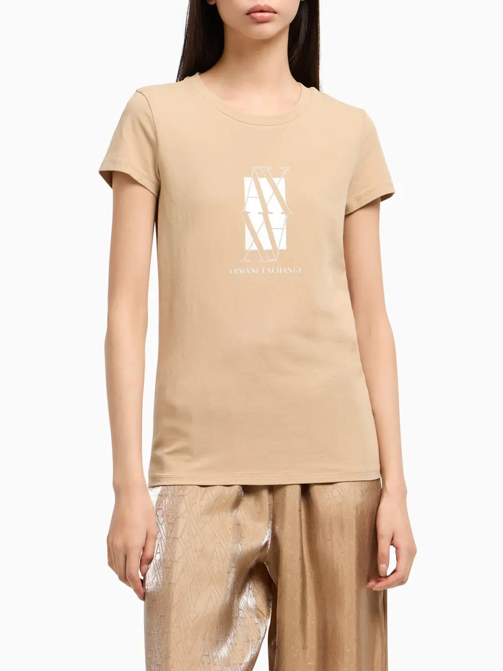 T-Shirt Armani Exchange Donna - Beige