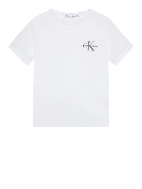 T-Shirt Calvin Klein Bambino Chest Monogram Bianco Calvin Klein  Angolo dello Sport