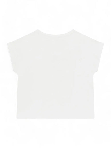 T-Shirt Crop Guess Jr Bambina - Bianco