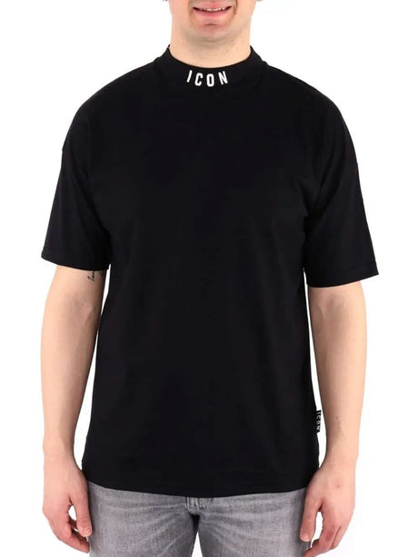 T-Shirt Icon Uomo Over 1/2 Collo + Logo Nero Icon  Angolo dello Sport