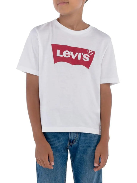 T-Shirt Levis Bambino Nos Batwing Bianco Levi's  Angolo dello Sport