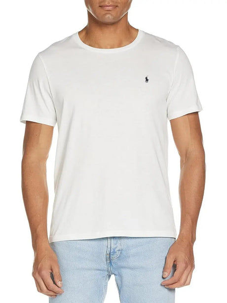 T-Shirt Ralph Lauren Uomo Ss Crew Sleep Top Bianco Ralph Lauren  Angolo dello Sport
