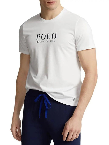 T-Shirt Ralph Lauren Uomo Ss Crew Sleep Top Bianco Ralph Lauren  Angolo dello Sport