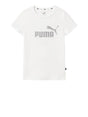 T-Shirt Sportiva Puma Bambina Ess+ Glitter Logo Bianco Puma  Angolo dello Sport