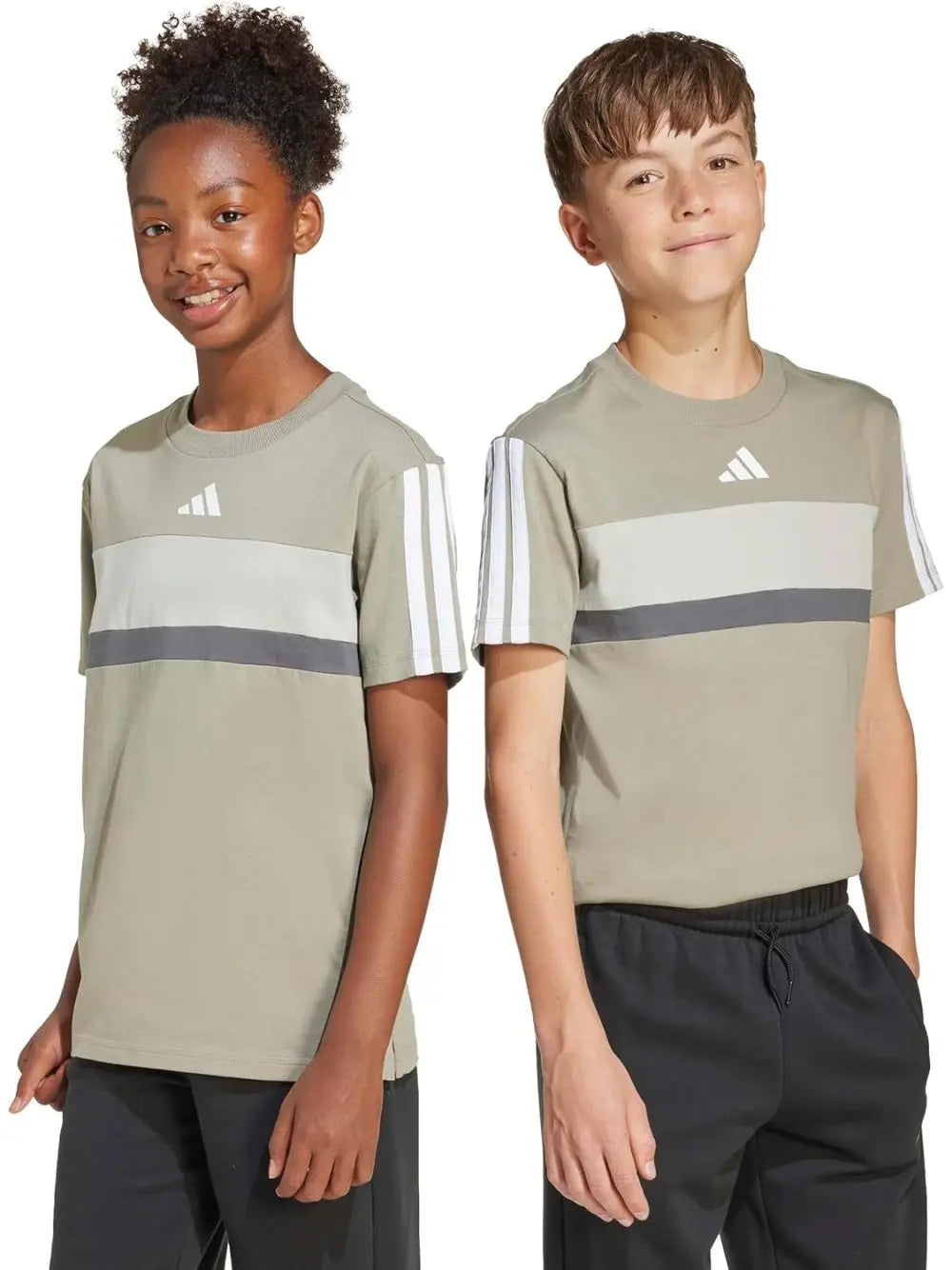 T-shirt Adidas J 3S TIB T Unisex - Grigio