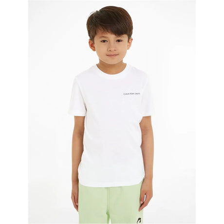 T-shirt CALVIN KLEIN Bambino CHEST INST. LOGO Bianco CALVIN KLEIN  Angolo dello Sport