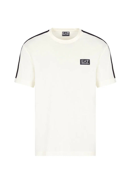 T-shirt Ea7 Train Logo Braided Tape Uomo - Bianco