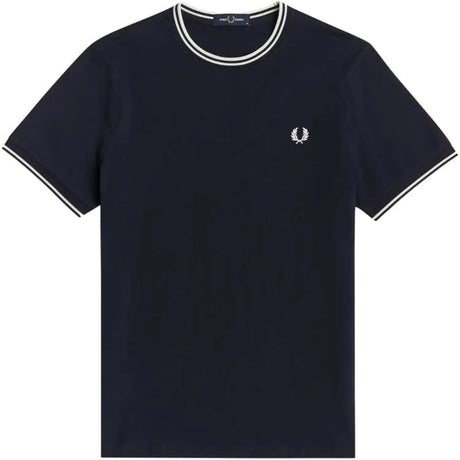 T-shirt FRED PERRY Uomo TWIN TIPPED Navy FRED PERRY  Angolo dello Sport