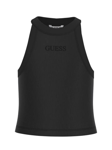 T-shirt Guess GMT DYE RIB CROP SL TOP Bambina - Nero