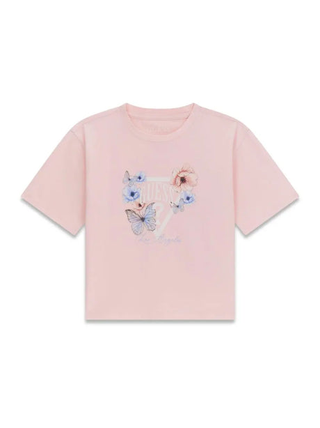 T-shirt Guess MIDI con logo stampato Bambina - Rosa
