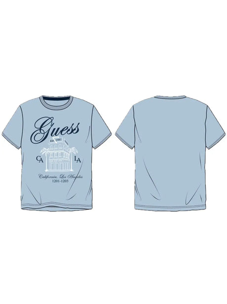 T-shirt Guess con logo stampato Bambino - Celeste