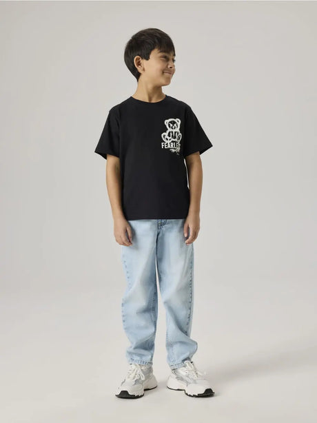 T-shirt Name It DIPO SS NREG BOX Bambino - Nero