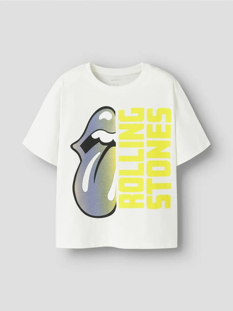 T-shirt Name It DYBA ROLLINGS SS NREG BOX UNV Bambina - Bianco