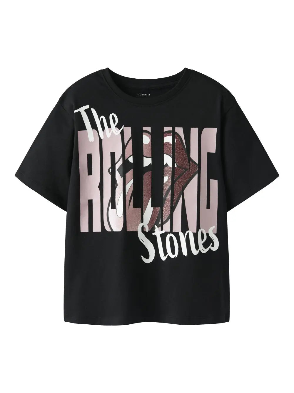 T-shirt Name It DYBA ROLLINGS SS NREG BOX UNV Bambina - Nero