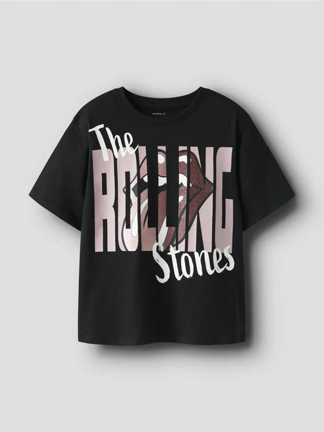 T-shirt Name It DYBA ROLLINGS SS NREG BOX UNV Bambina - Nero