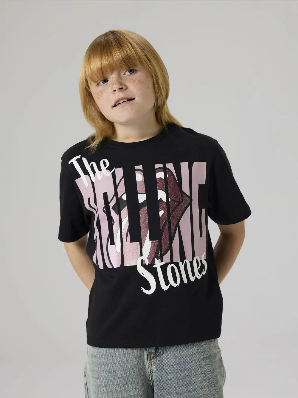 T-shirt Name It DYBA ROLLINGS SS NREG BOX UNV Bambina - Nero