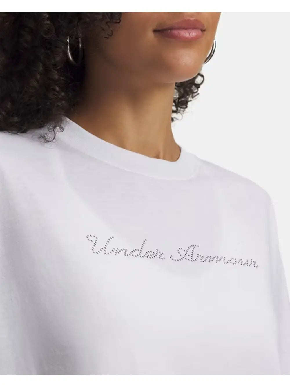 T-shirt Sportiva Under Armour UA Wordmark CROP SS Donna - Bianco