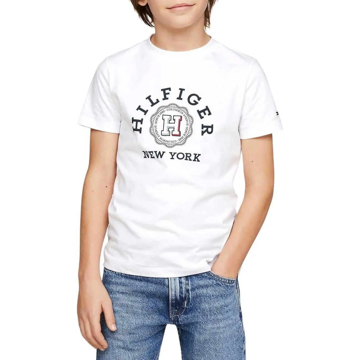 T-shirt TOMMY HILFIGER Bambino MONOTYPE ARCH Bianco TOMMY HILFIGER  Angolo dello Sport
