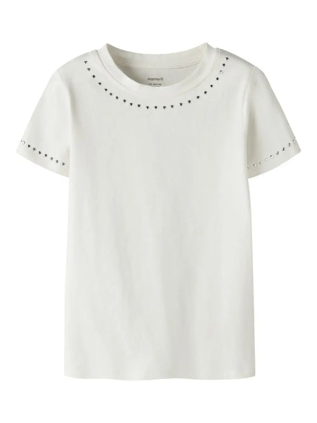 Top Name It TOLIA SS SLIM Bambina - Bianco