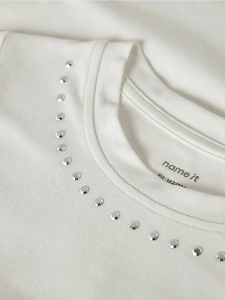 Top Name It TOLIA SS SLIM Bambina - Bianco