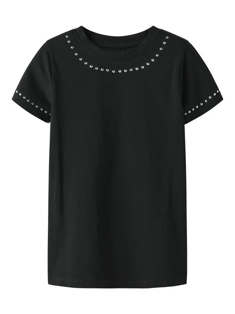 Top Name It TOLIA SS SLIM Bambina - Nero